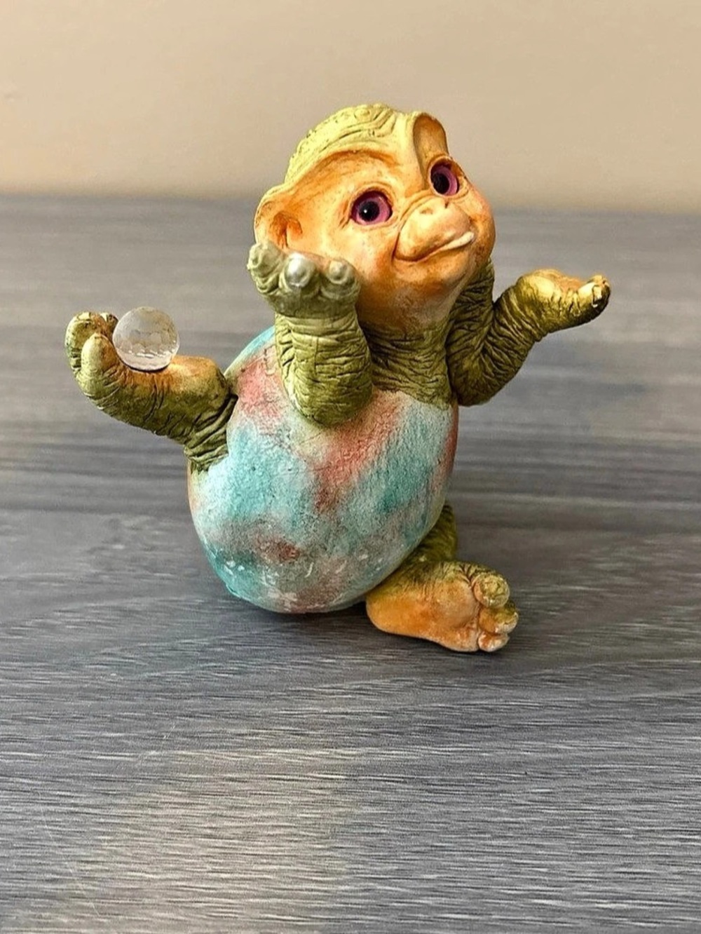 Vintage 1991 Marty Dragon Keep Hatchlette I Dunnoette Figurine 5156 Crystal Orb
